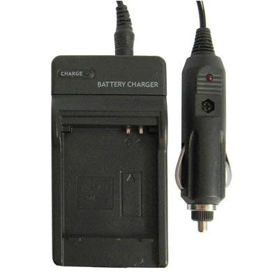 Samsung Compatible Digital Camera Battery Charger with Universal Plugs - black charger with car adapter for Samsung 07A batteries, travel-ready