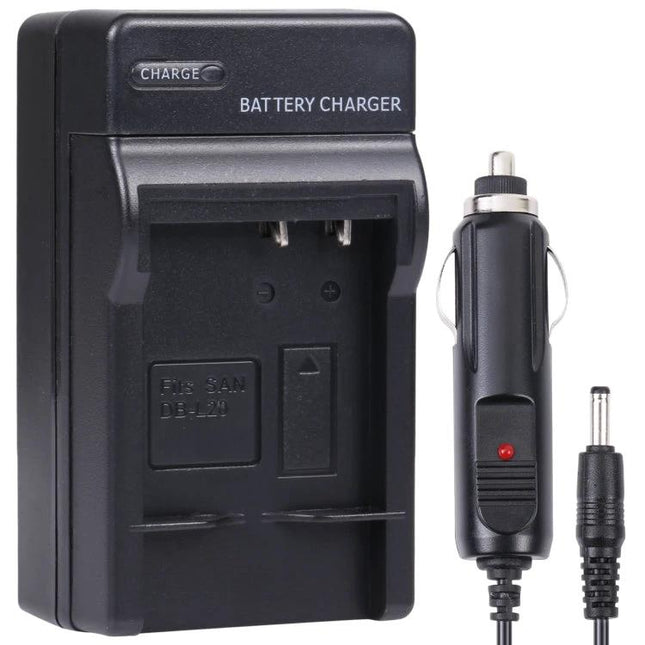 Battery Charger Compatible with SANYO Digital Cameras for Daily Use - compact DBL20 battery charger with car adapter