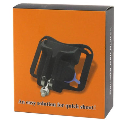 Ergonomic Waist Belt Holster for Comfortable Camera Carrying - black waist camera holster on orange box for quick, hands-free shooting
