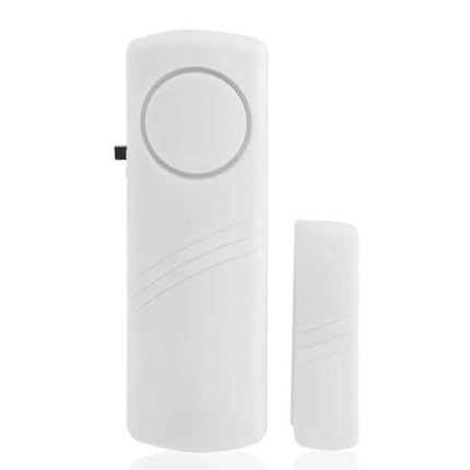 Wireless Magnetic Alarm for Doors and Windows Security - white peel-and-stick door and window entry sensor with magnetic contact