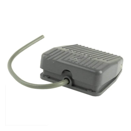 Textured Plastic Foot Pedal Switch for Hands-Free Tool Operation - gray textured plastic foot switch with cable for woodworking tools