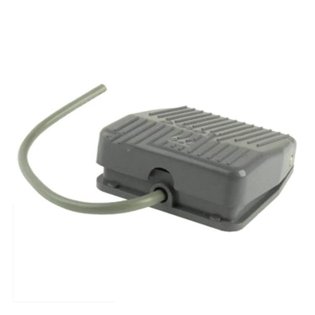 Textured Plastic Foot Pedal Switch for Hands-Free Tool Operation - gray textured plastic foot switch with cable for woodworking tools