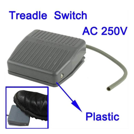 Textured Plastic Foot Pedal Switch for Hands-Free Tool Operation - gray textured plastic treadle switch for woodworking tools