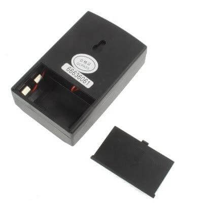 Wireless Vibration Alarm with Remote Control for Home Security - black battery compartment unit for door/window vibration sensor