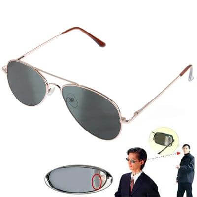 Sunglasses with Side Mirrors for Rear View and UV Protection stylish aviator frames with small side mirrors for safety and UV protection