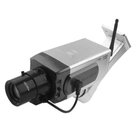 Wireless Fake Security Camera for Home Protection mounted fake surveillance camera with antenna and adjustable bracket