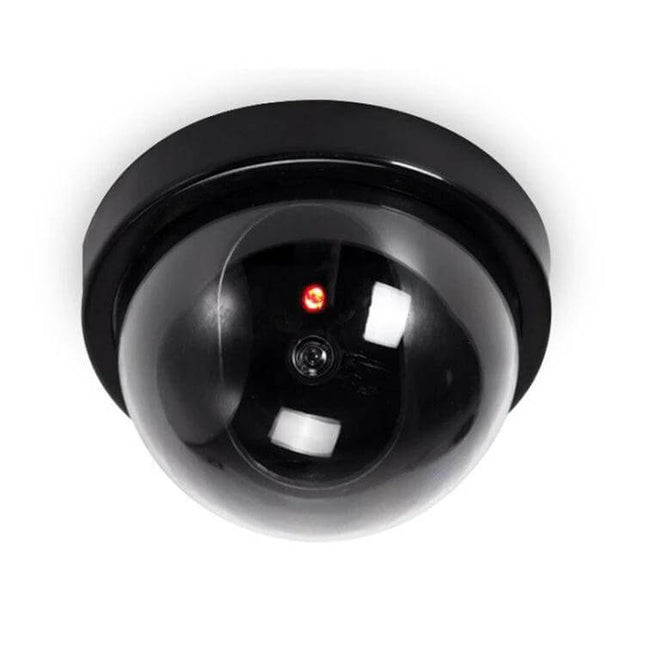 Realistic Fake Security Camera with Motion Detection for Home Protection mounted dome with red LED deterrent light