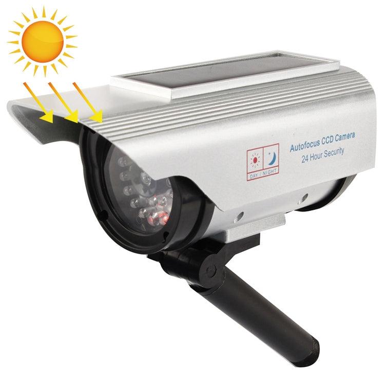 Solar-Powered Fake Security Camera with Flashing LED for Enhanced Deterrence