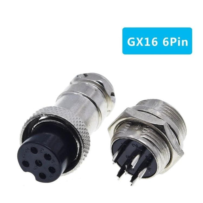 GX16 6-Pin Aviation Plug Socket Connector Pack of 5 Pieces – metal 6-pin circular connector set for aviation, electronics projects and DIY wiring