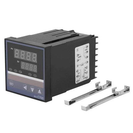 Digital Temperature Controller for Precise Everyday Temperature Management - black LCD panel controller with mounting brackets for brewing, aquariums, food