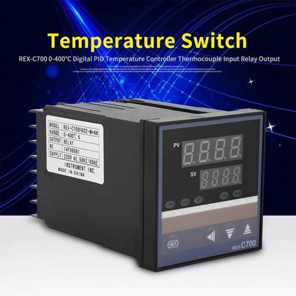 Digital Temperature Controller for Precise Everyday Temperature Management - black REX-C700 PID controller with LCD display and buttons