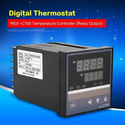 Digital Temperature Controller for Precise Everyday Temperature Management front view LCD REX-C700 thermostat for home brewing aquariums food processing