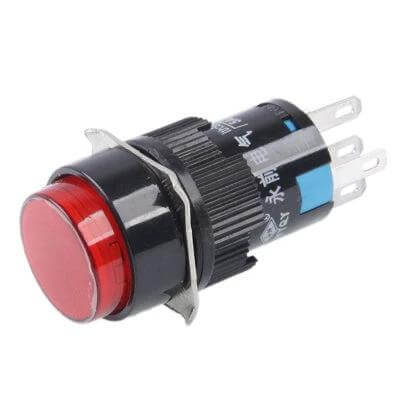 Car Round Button Push Switch With Red LED Indicator compact 40mm dashboard on/off accessory switch for automotive DIY