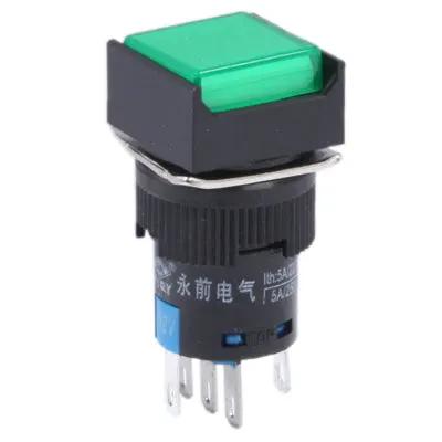Car Square Push Button Switch With Lock And LED Indicator Red