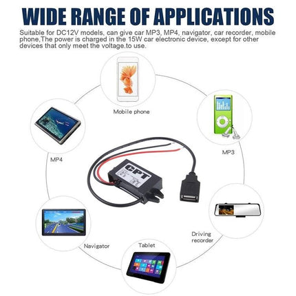 DC-DC Step Down Voltage Converter for 12V to 5V Electronics USB car power module 8-20V input 5V 3A for mobile phone, tablet, MP3, navigator