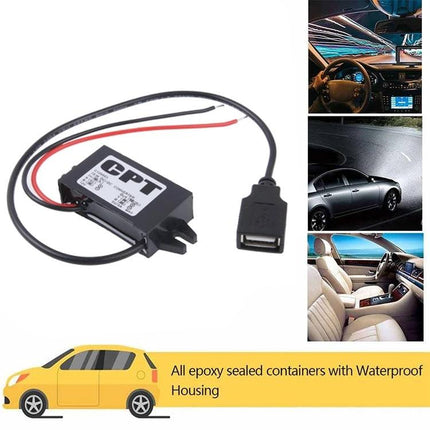 DC-DC Step Down Voltage Converter for 12V to 5V Electronics compact 8-20V input to 5V 3A USB module with waterproof epoxy housing for car USB power