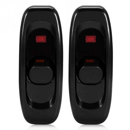 Water Resistant In-Line On/Off Cord Switch for DIY Use, 2 Pieces – black water-resistant rocker switches with indicator lights