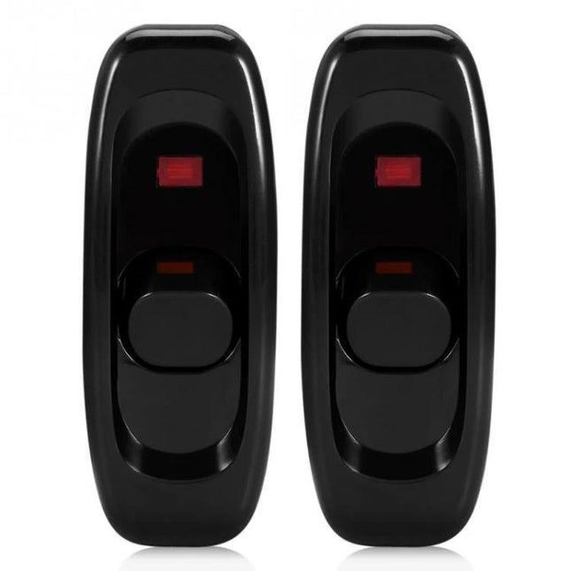 Water Resistant In-Line On/Off Cord Switch for DIY Use, 2 Pieces – black water-resistant rocker switches with indicator lights
