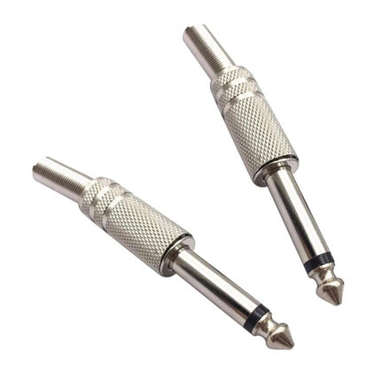 Pack of 10 6.36mm Audio Jack Connectors for Electronic Devices - two iron mono 6.36mm audio jack plugs for guitar, microphone and DIY audio repairs