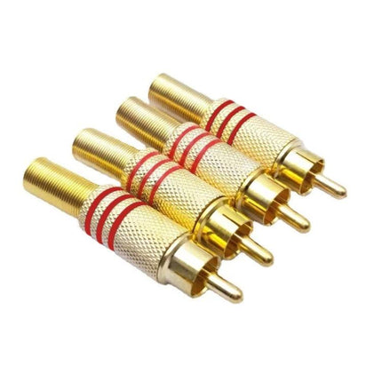 Pack of 10 Golden 3.5mm RCA Jack Connectors for Audio Devices - gold plated RCA plugs pack for audio repair and custom cables