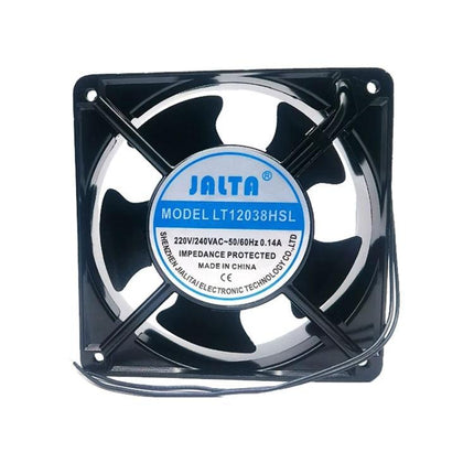 Black 220V Brushless Cooling Fan for DIY Projects — black PA66 220-240V axial fan for electronics cooling and ventilation