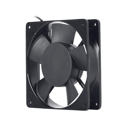 Compact Black 220V Cooling Fan for Everyday Home Ventilation - 12cm black iron case with plastic blades, low-noise home/office ventilation
