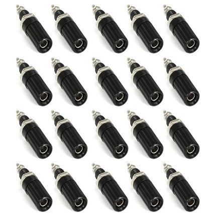 Yellow Binding Post Terminals for DIY Electronics, 20 Pack - 20 yellow screw-type binding posts for test equipment, educational kits, and audio projects