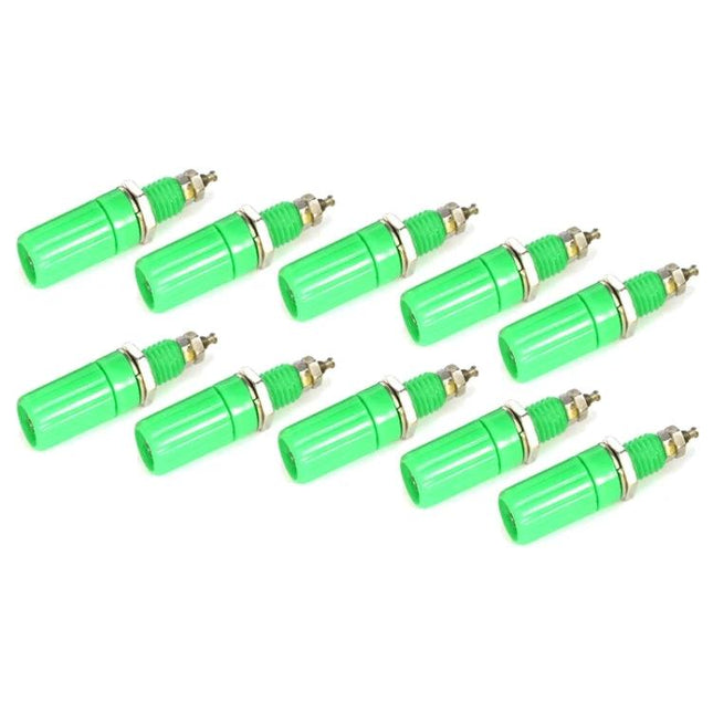 Yellow Binding Post Terminals for DIY Electronics, 20 Pack - ten yellow screw-on banana binding posts for prototyping and audio test equipment