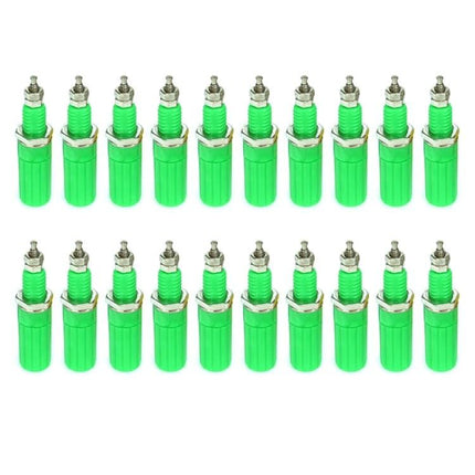 Yellow Binding Post Terminals for DIY Electronics, 20 Pack - green insulated binding posts for test leads and DIY audio projects