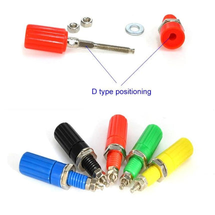 Yellow Binding Post Terminals for DIY Electronics, 20 Pack - assorted colored banana-style binding posts for test gear and DIY circuits