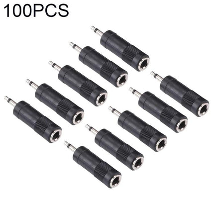 3.5mm Male to 6.35mm Female Mono Audio Adapter for Devices, 100 Pack - bulk adapters for connecting phones/laptops to professional audio gear