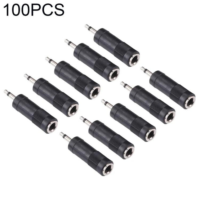 3.5mm Male to 6.35mm Female Mono Audio Adapter for Devices, 100 Pack - bulk adapters for connecting phones/laptops to professional audio gear