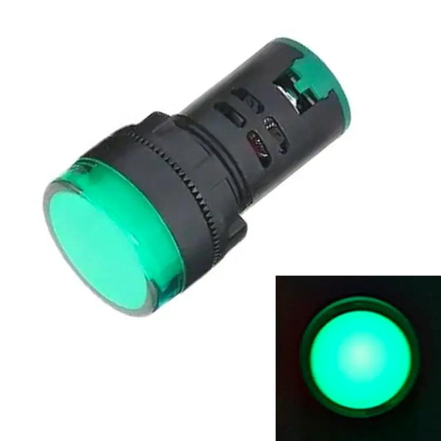 Panel Mount 22mm 12V LED Signal Indicator Light in Black and Red | Syndmart