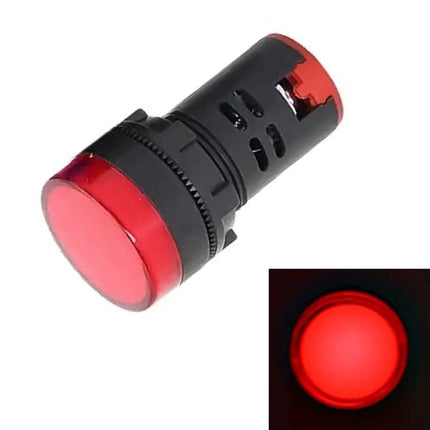 Panel Mount 22mm 12V LED Signal Indicator Light in Black and Red
