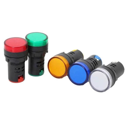 Panel Mount 22mm 12V LED Signal Indicator Light in Black and Red