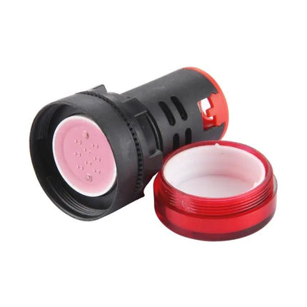 Panel Mount 22mm 12V LED Signal Indicator Light in Black and Red