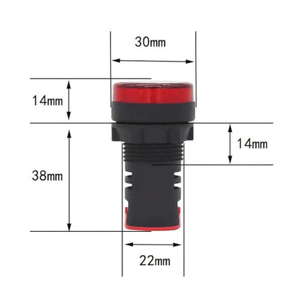 Panel Mount 22mm 12V LED Signal Indicator Light in Black and Red