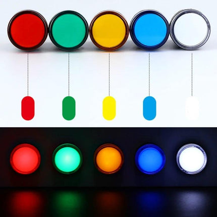 Panel Mount 22mm 12V LED Signal Indicator Light in Black and Red