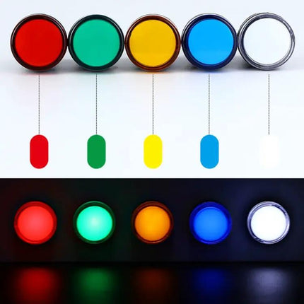 Panel Mount 22mm 12V LED Signal Indicator Light in Black and Red