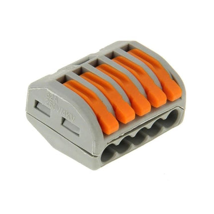 Universal 5-Pin Solderless Wire Connectors for Easy Wiring, 10 Pack - gray and orange 5-pin solderless connector for DIY wiring