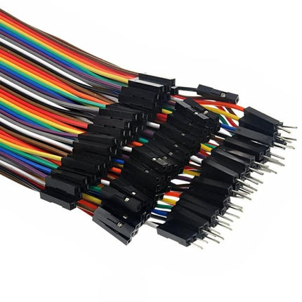 120-Piece Assorted Breadboard Jumper Cables: Male to Male, Female Options - assorted rainbow header jumper wire set for breadboard prototyping