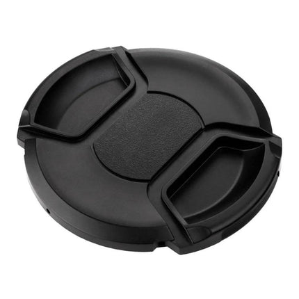 72mm Center Pinch Camera Lens Cap for Everyday Protection – black durable plastic pinch-style lens cap