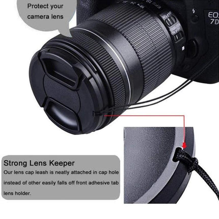 72mm Center Pinch Camera Lens Cap for Everyday Protection on DSLR lens with leash and dust protection
