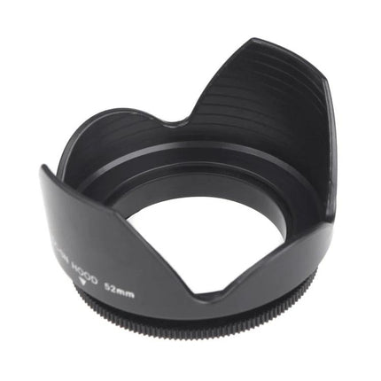 52mm Screw Mount Lens Hood for Protecting Camera Lenses from Flare - black PVC tulip hood for reducing lens flare and protecting front element