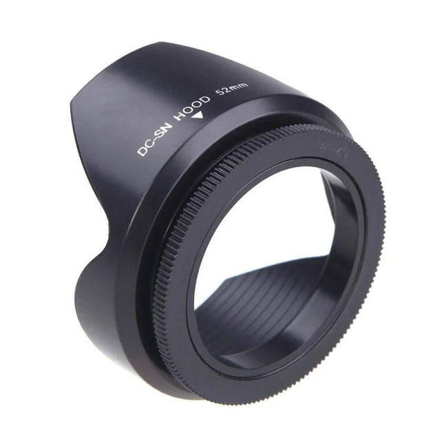 52mm Screw Mount Lens Hood for Protecting Camera Lenses from Flare - black PVC screw-in lens hood reducing flare and protecting front element