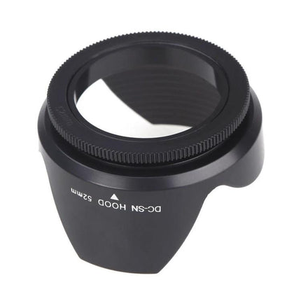 52mm Screw Mount Lens Hood for Protecting Camera Lenses from Flare, black PVC hood blocking stray light and reducing flare