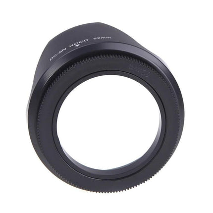 52mm Screw Mount Lens Hood for Protecting Camera Lenses from Flare - black PVC screw-on hood reducing flare and protecting lens