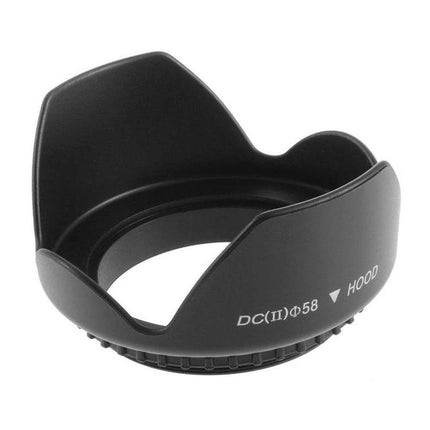 SP Series Petal-Shaped Lens Hood for 58mm Camera Lenses, Reduces Glare - black petal lens hood for 58mm lenses
