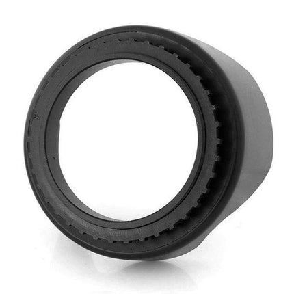 SP Series Petal-Shaped Lens Hood for 58mm Camera Lenses, Reduces Glare shown mounted on 58mm lens to block stray light
