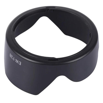 Lens Hood Shade for Canon EF-S17-85 Camera Protection shown front view black bayonet lens hood reducing glare and shielding lens